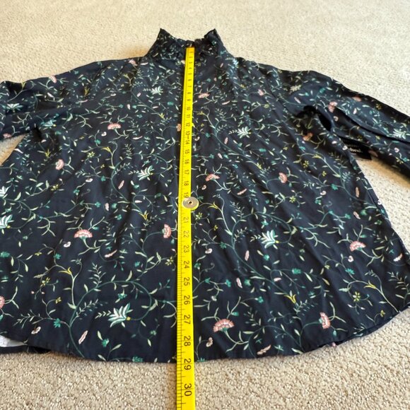 NWT Tuckernuck Teagan Shirt Top Campden Vine Ruffle V-Neck Black Floral Boho XL - Picture 11 of 16